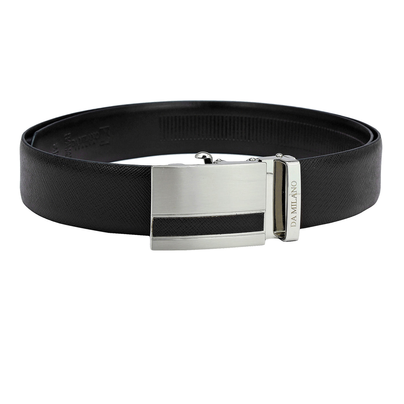 Formal Saffiano Leather Mens Belt - Black