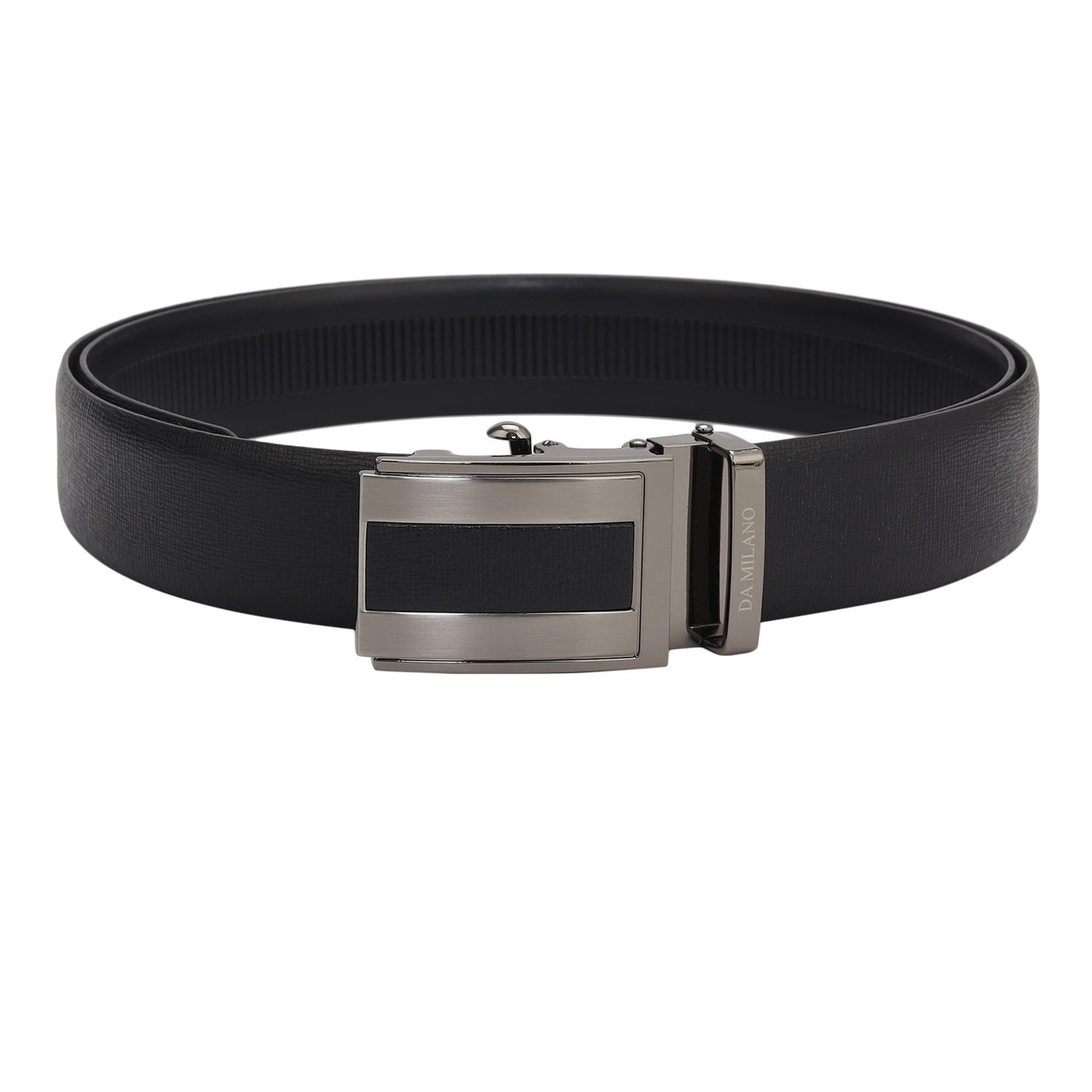 Formal Saffiano Leather Mens Belt - Black