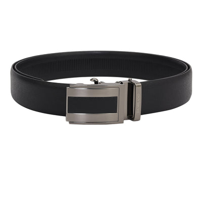 Formal Saffiano Leather Mens Belt - Black