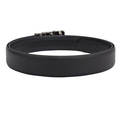 Formal Saffiano Leather Mens Belt - Black