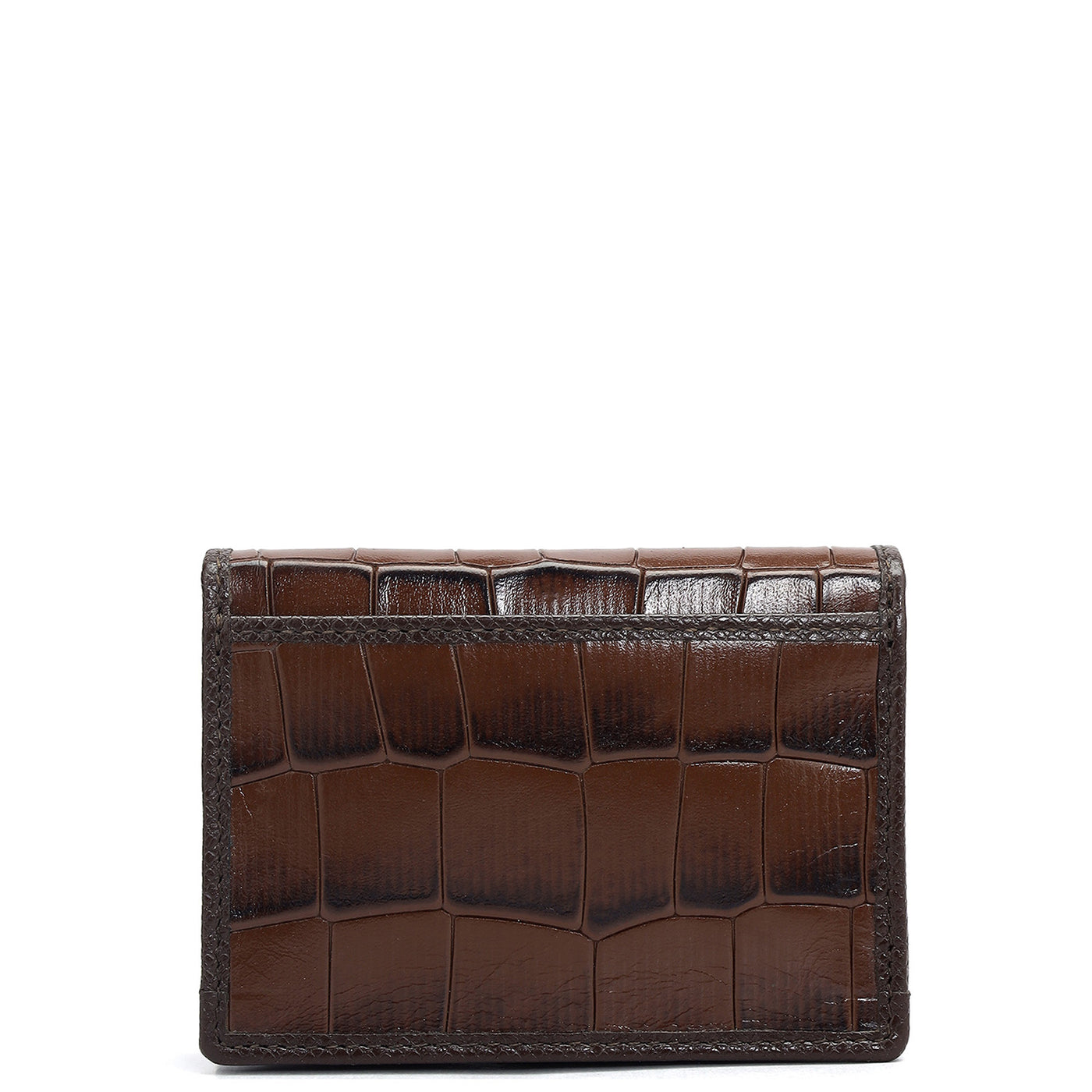 4 Slots Leather Card Case - Brown