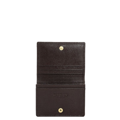 4 Slots Leather Card Case - Brown