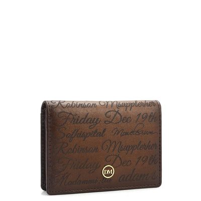 4 Slots Leather Card Case - Cognac