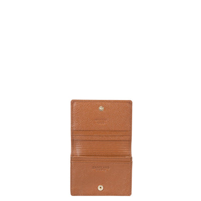 5 Slots Leather Card Case - Cognac