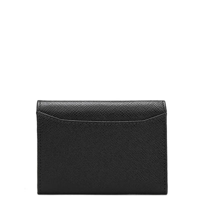 4 Slots Leather Card Case - Black