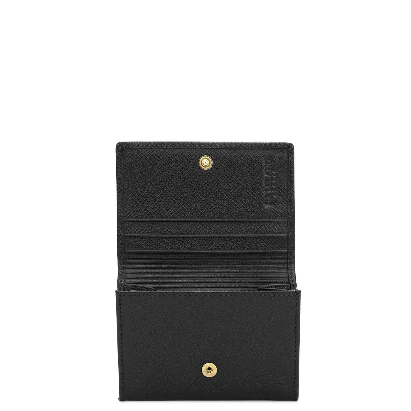 4 Slots Leather Card Case - Black