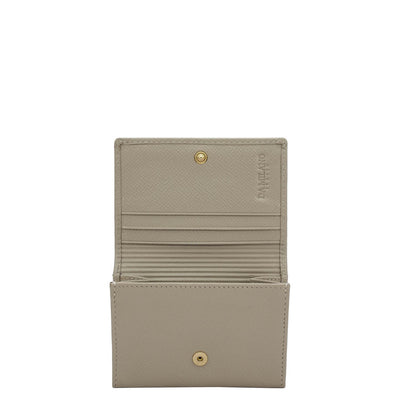 4 Slots Leather Card Case - Chalk