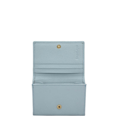 4 Slots Leather Card Case - Cloud Blue