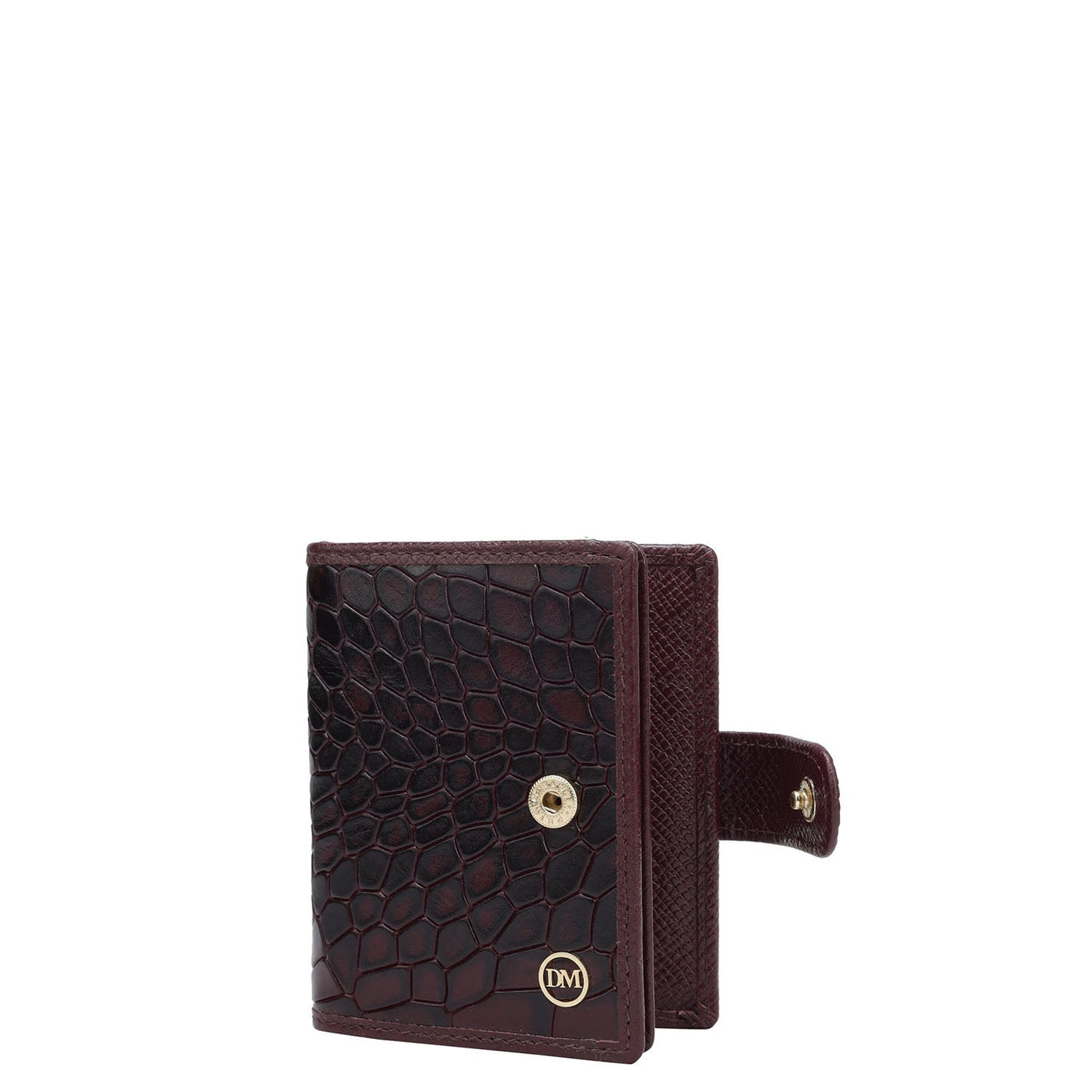 12 Slots Leather Card Case - Wine