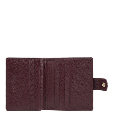 12 Slots Leather Card Case - Wine