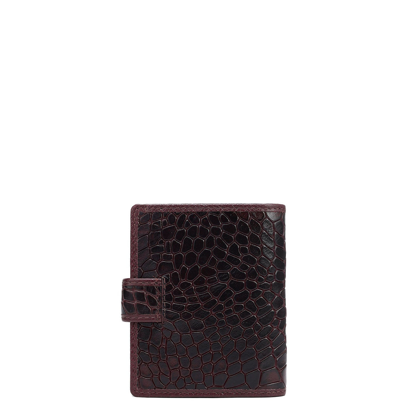 12 Slots Leather Card Case - Wine