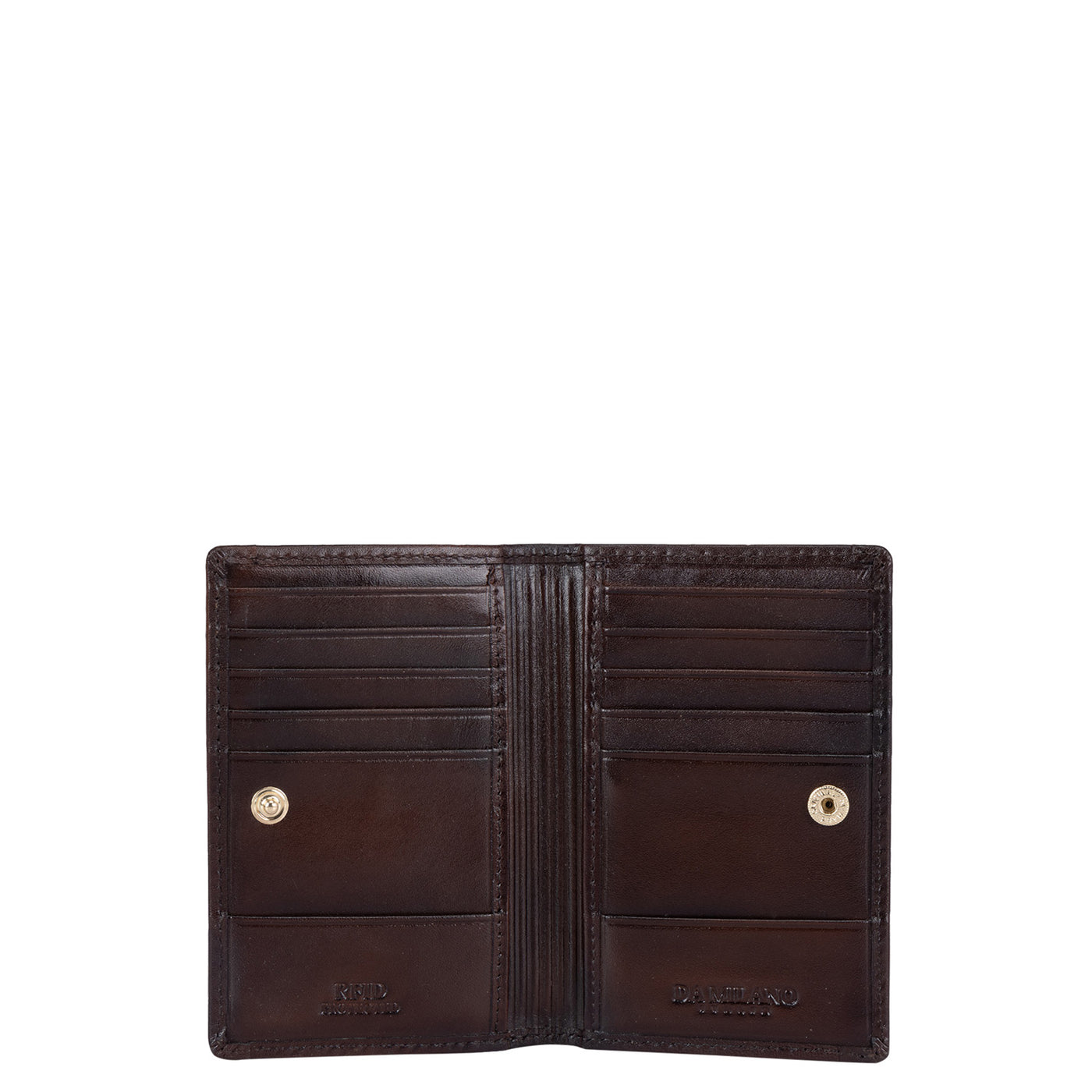 Mat Emboss Leather Card Case - Brown