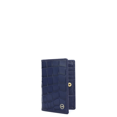 10 Slots Leather Card Case - Ink Blue