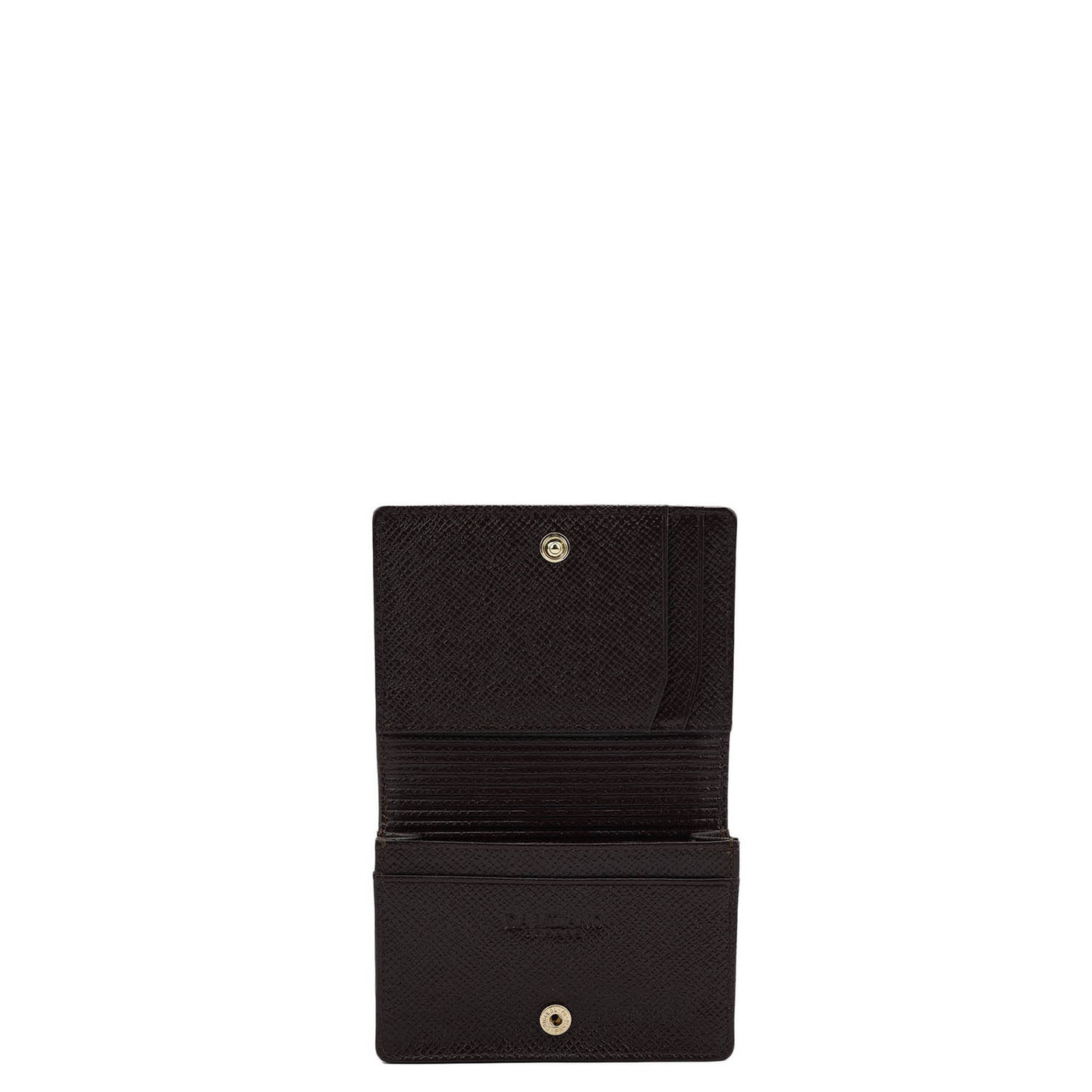 Franzy Croco Leather Card Case - Chocolate