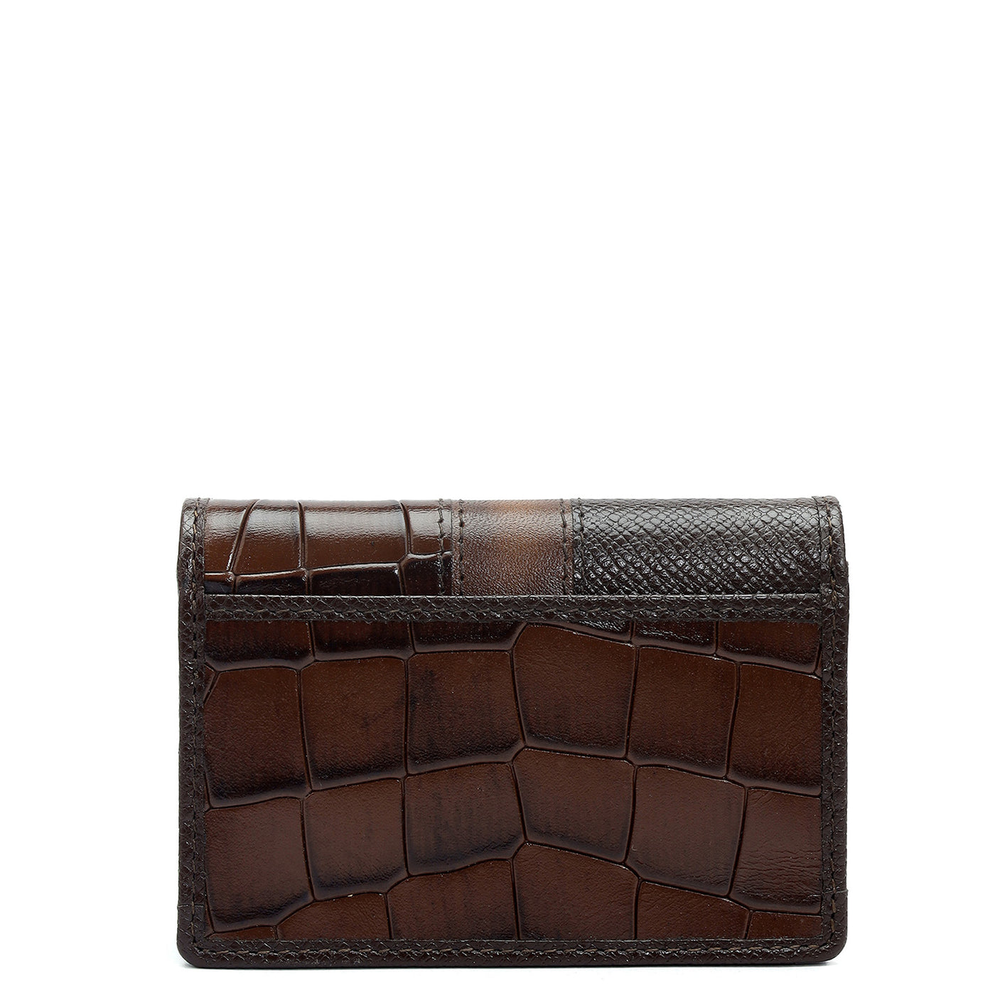 4 Slots Leather Card Case - Brown