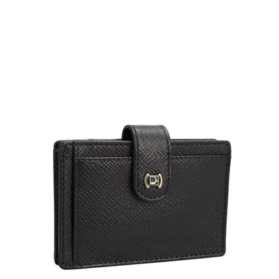 Multiple Slot Leather Card Case - Black