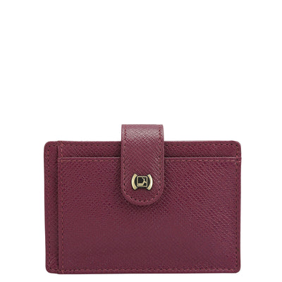 Multiple Slot Leather Card Case - Orchid