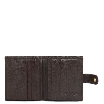 12 Slots Leather Card Case - Brown