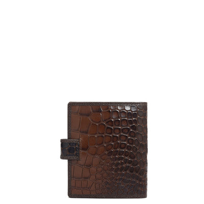 12 Slots Leather Card Case - Brown