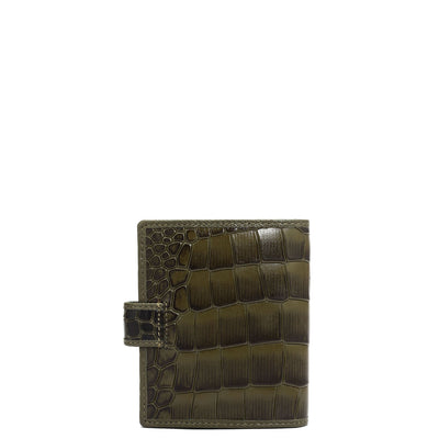 12 Slots Leather Card Case - Military Green