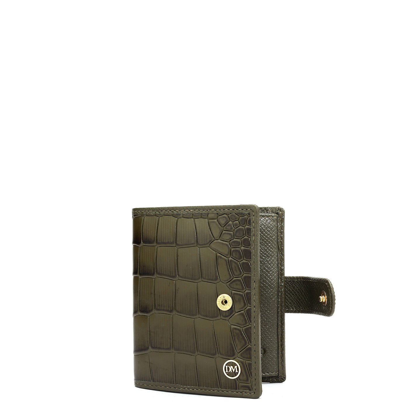 12 Slots Leather Card Case - Military Green