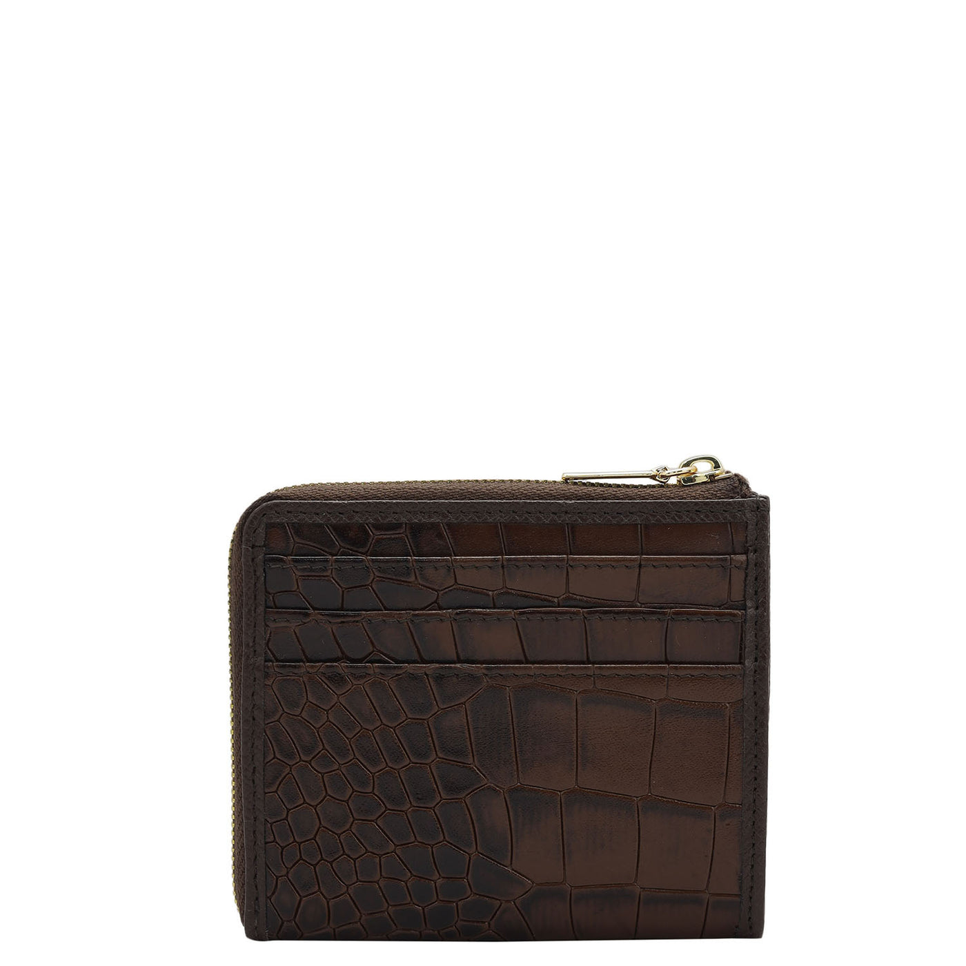 9 Slots Leather Card Case - Brown