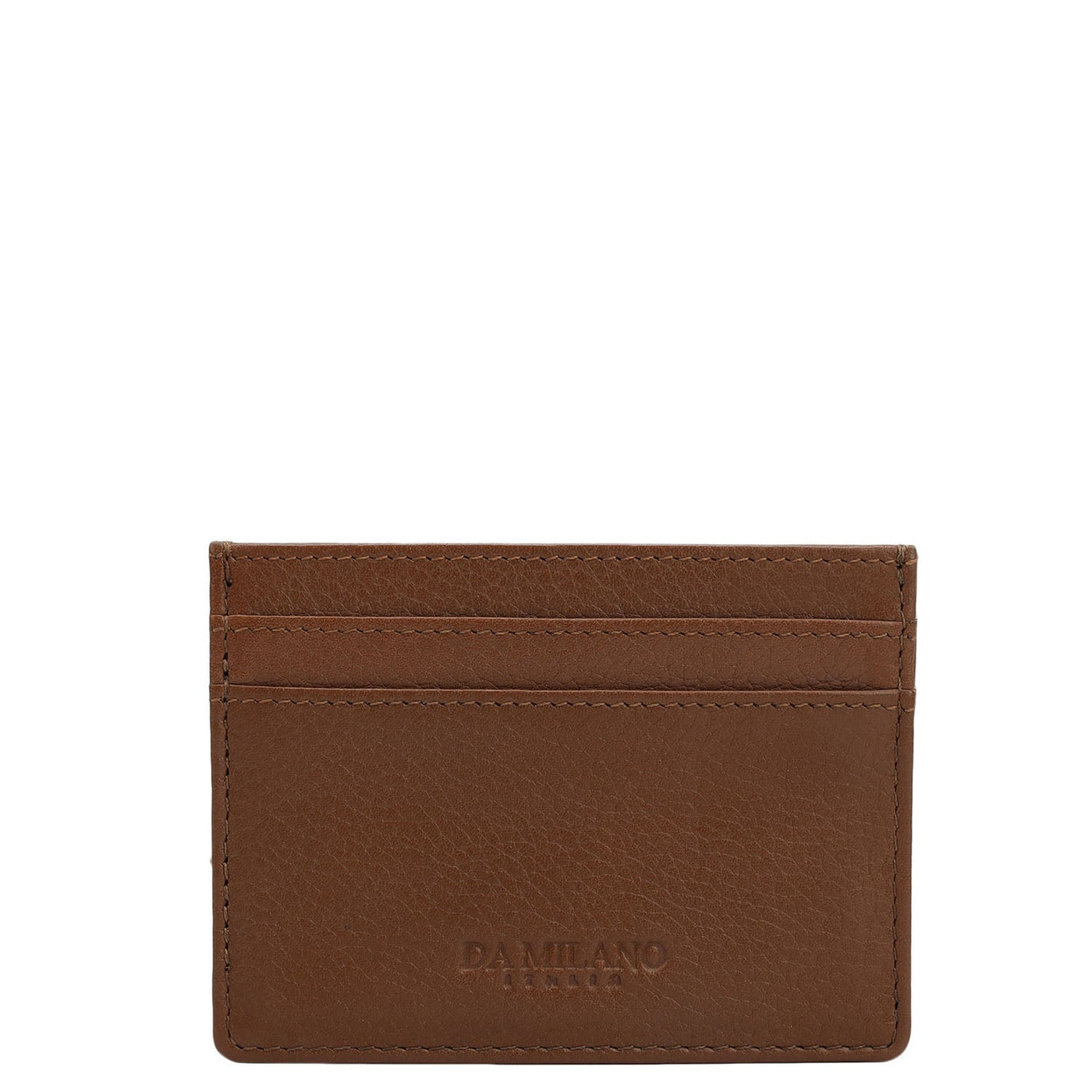 5 Slots Leather Card Case - Cognac