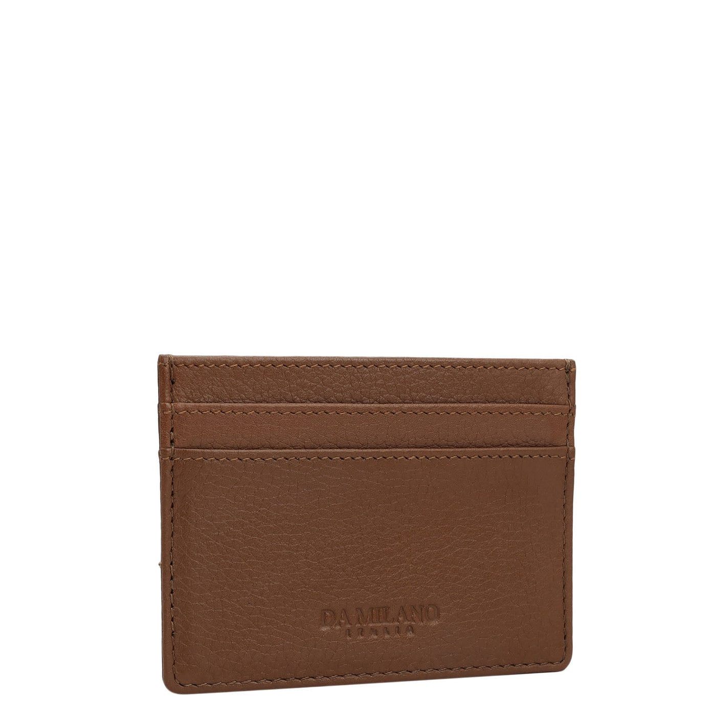 5 Slots Leather Card Case - Cognac