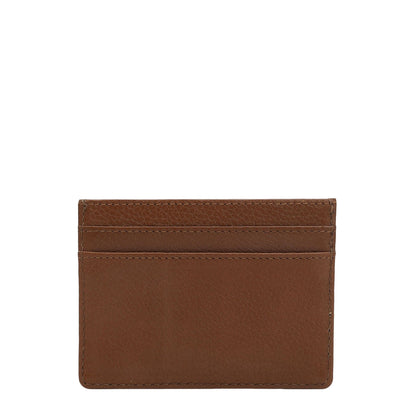 5 Slots Leather Card Case - Cognac