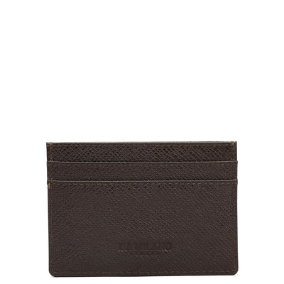 5 Slots Leather Card Case - Chocolate