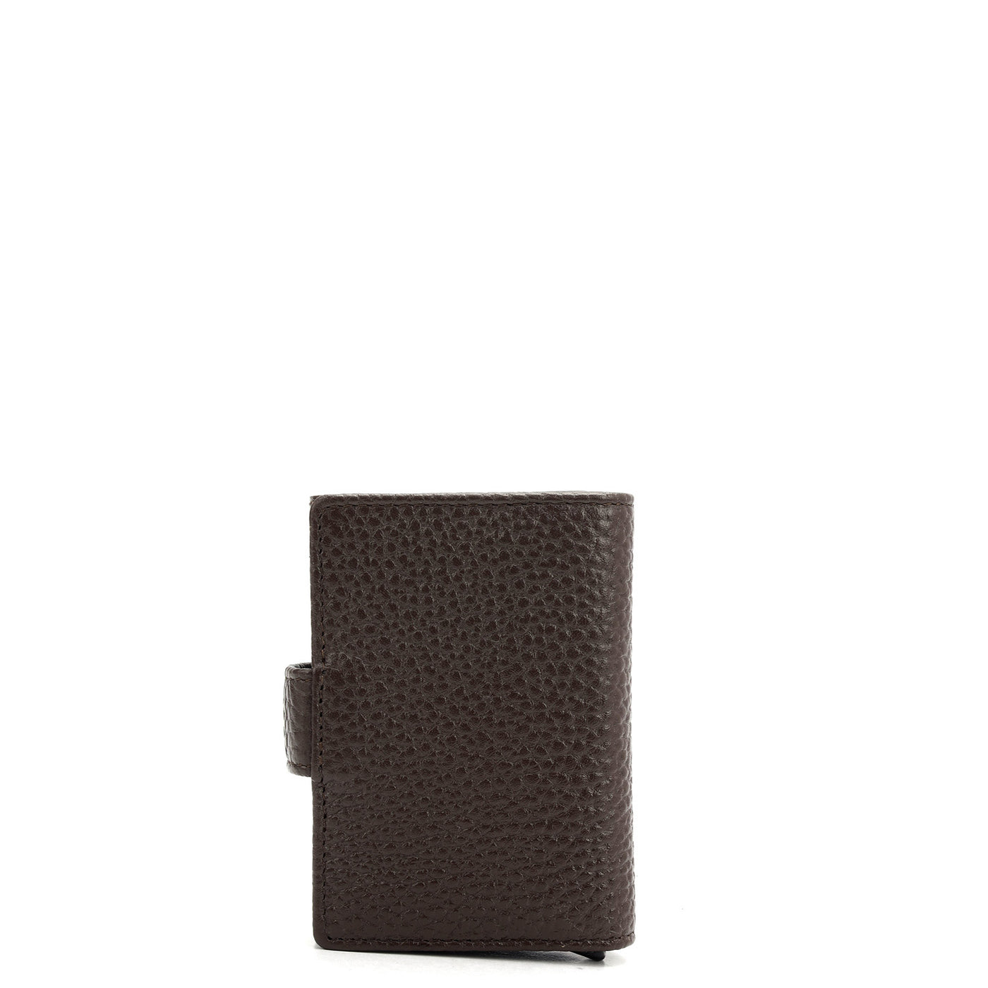 Pop-up Leather Card Case - Chocolate