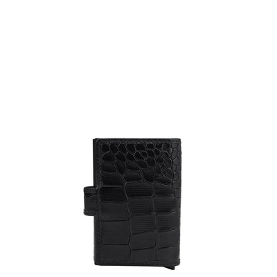 Card Holder Leather Card Case - Black