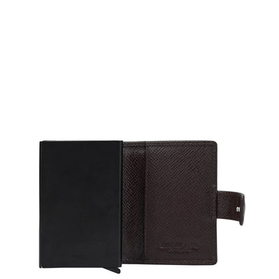 Card Holder Leather Card Case - Brown