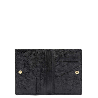 8 Slots Leather Card Case - Black