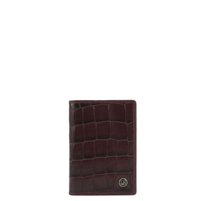 8 Slots Leather Card Case - Wine