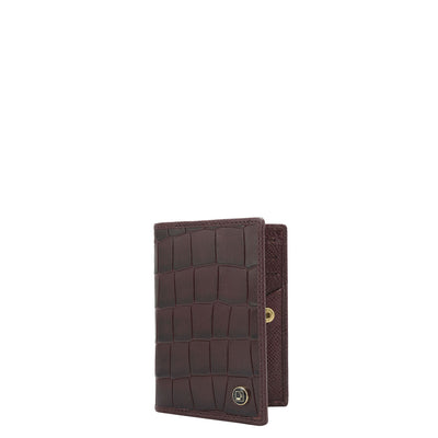 8 Slots Leather Card Case - Wine