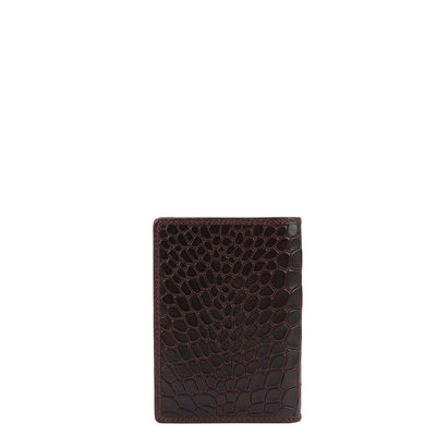 8 Slots Leather Card Case - Wine