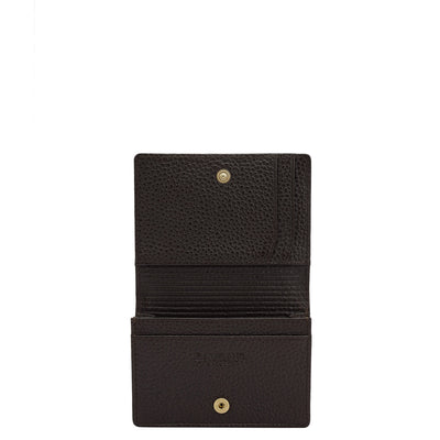 4 Slots Leather Card Case - Chocolate