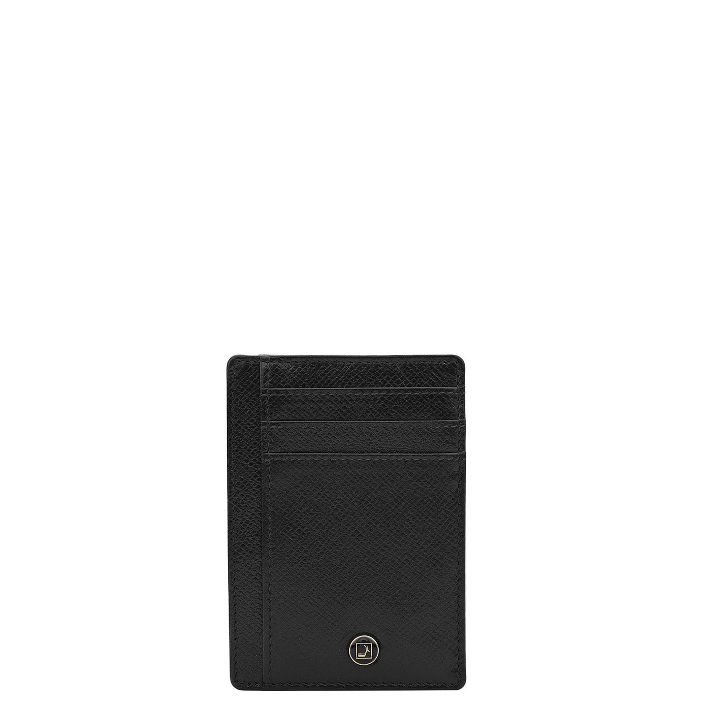 9 Slots Leather Card Case - Black