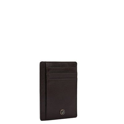 9 Slots Leather Card Case - Chocolate