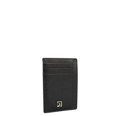 9 Slots Leather Card Case - Black