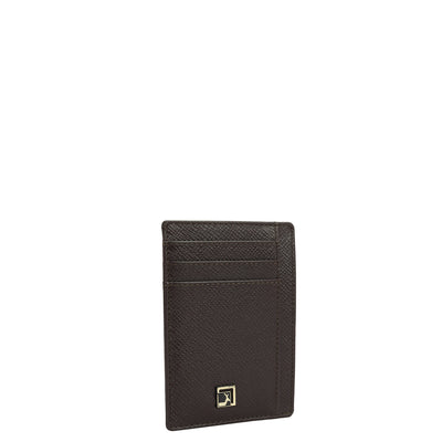 9 Slots Leather Card Case - Chocolate