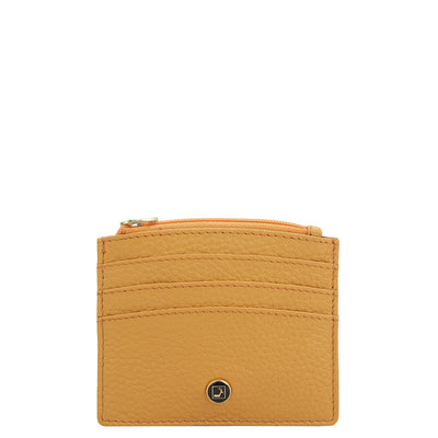 6 Slots Leather Card Case - Apricot Crush