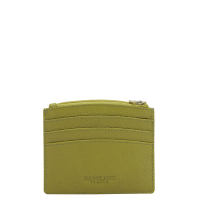 6 Slots Leather Card Case - Green Tea