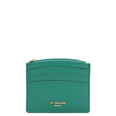 Wax Leather Card Case - Green