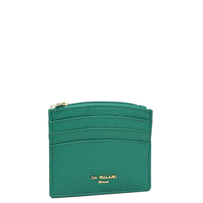 Wax Leather Card Case - Green