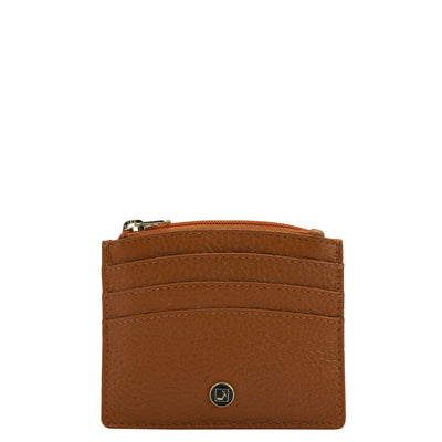 6 Slots Leather Card Case - Orange