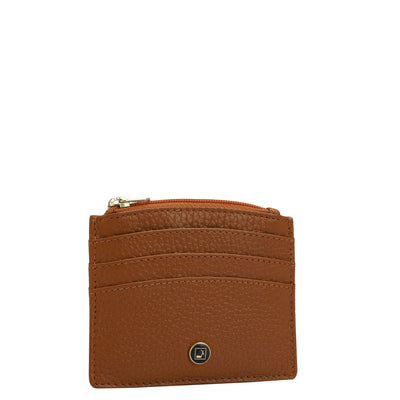 6 Slots Leather Card Case - Orange