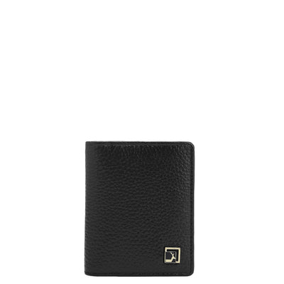 9 Slots Leather Card Case - Black