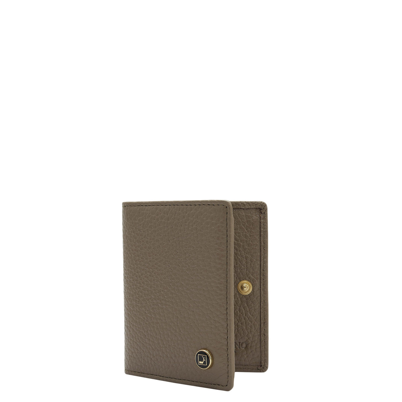 9 Slots Leather Card Case - Greyish Taupe